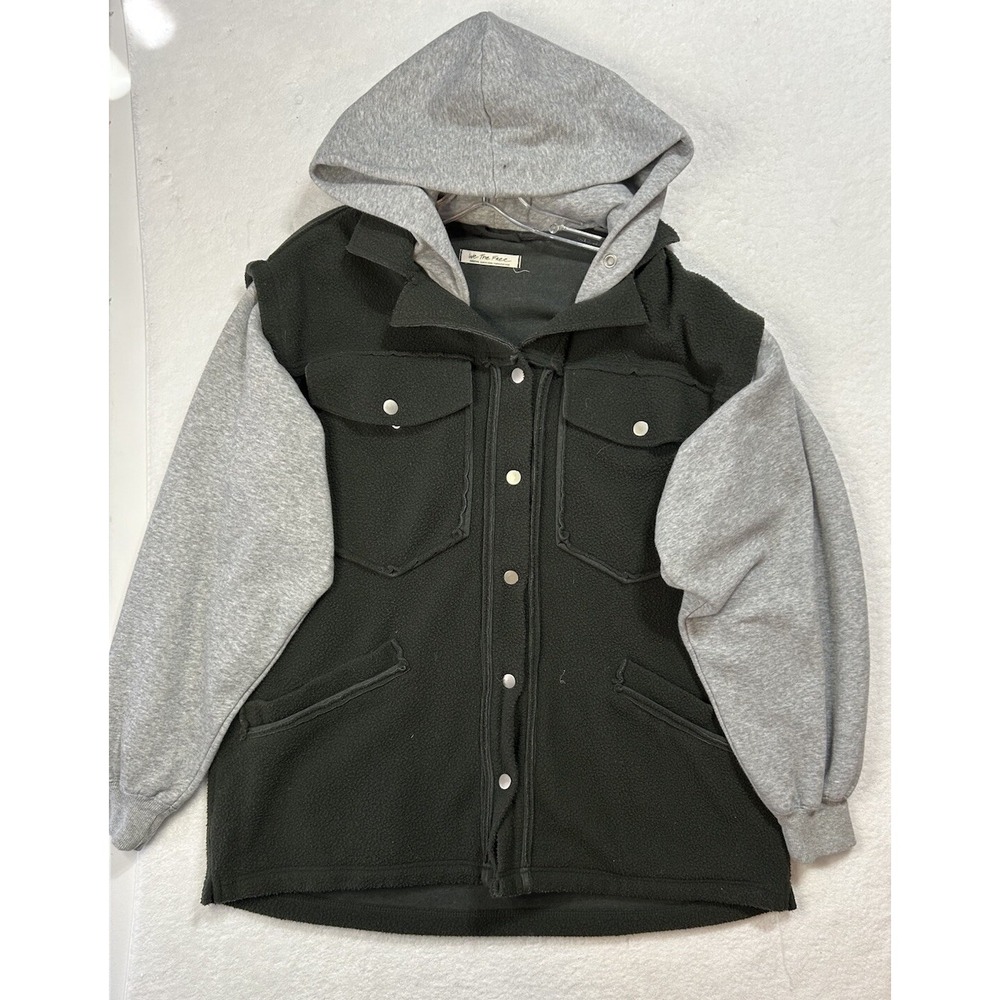 We The Free Womens Size M Green Long Sleeve Treeline Full Zip Hoodie Jacket